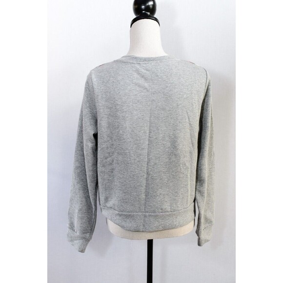 Anthropologie Saturday Sunday Plaid Gray Cropped Sweater Small - Picture 2 of 8